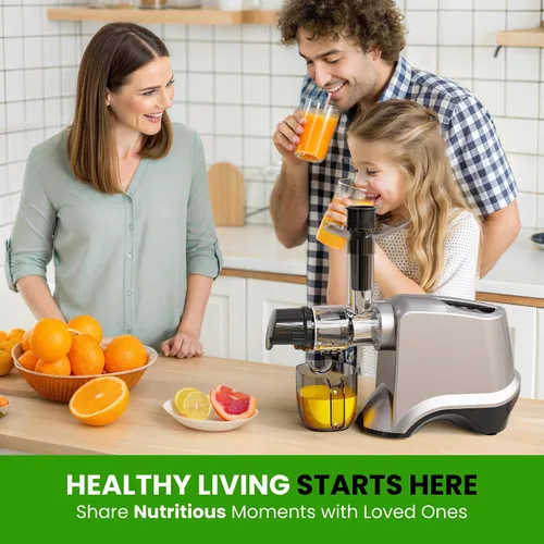 Miniatura 9 de Eurolux Exprimidor de masticación lenta, máquina de prensa en frío para extracción de jugo de alto rendimiento, exprimidor silencioso y potente