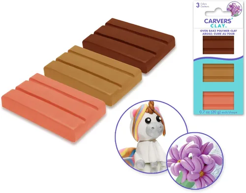 Miniatura 2 de Multicraft Carvers' - Arcilla polimérica para horno, 2.1 onzas, marrón, bronceado y naranja
