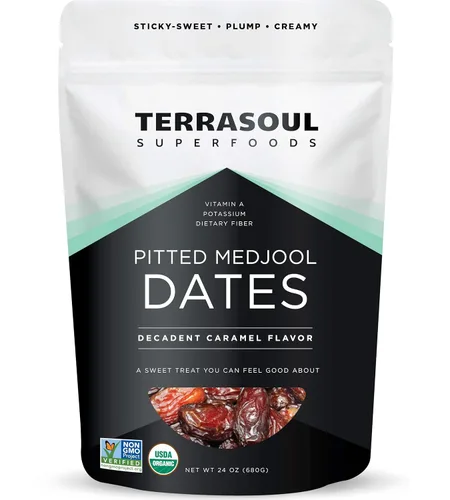 Terrasoul Superfoods Dátiles de Medjool orgánicos sin hueso, 680 g - Hueso removido | Textura suave y masticable | Sabor a caramelo dulce