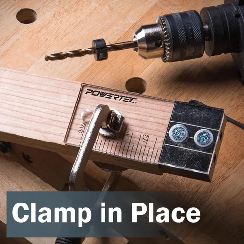 Miniatura 3 de POWERTEC Kit de plantilla de clavija, kit de plantilla de clavija de 3/8 pulgadas, plantillas de clavijas para carpintería, marca testigo de corte
