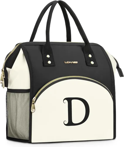 Miniatura 12 de Bolsa de almuerzo personalizada para mujer, elegante, reutilizable, aislada, con iniciales, para amiga, grande, de apertura ancha, resistente al
