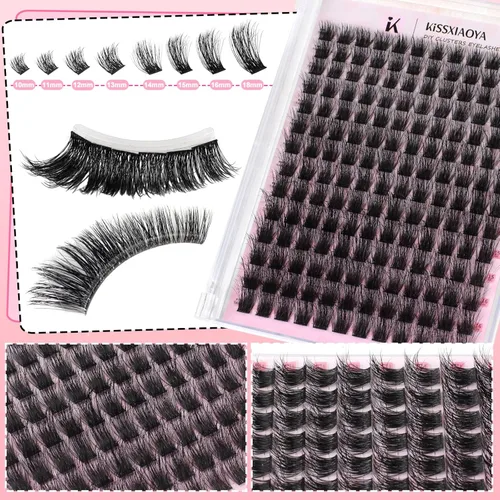 Miniatura 7 de KISSXIAOYA Kit de extensiones de pestañas en racimo, kit de extensión de pestañas con unión de pestañas, sello y aplicador, 144 piezas de 0.004 in