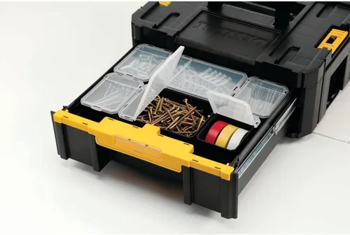 Miniatura 7 de DEWALT DWST1-70705 T-Stak III Caja de almacenamiento de herramientas con cajón, amarillo/negro, 6.9 in*17.3 in*12.4 in