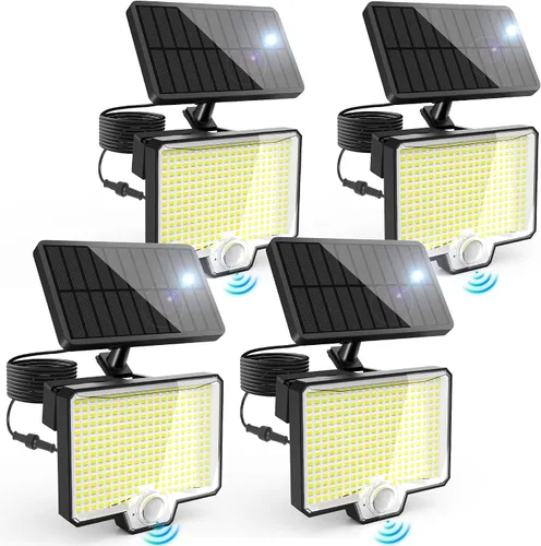 Miniatura 8 de AUDERWIN 294 Luces LED Exteriores Solares Divididas con Sensor de Movimiento, Luces de Inundación Solares de 2600Lm, IP67 Impermeables, Luces