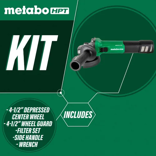 Miniatura 2 de Metabo HPT - Amoladora angular 4-1/2 pulgadas 12 amperios Motor sin escobillas AC Velocidad variable Mango lateral de 3 posiciones G12VE2