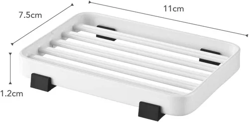 Miniatura 9 de Yamazaki Home Tower - Bandeja de jabón de acero para fregadero, acero Blanco