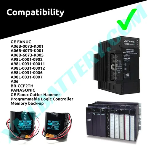 Miniatura 3 de Paquete de 2 XML Battery 6v 3000mah BR-CCF2TH 6V GE Fanuc A06 Series A06B-0073-K001 A06B0073K001