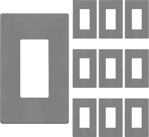 Miniatura 39 de ENERLITES Placas Decorativas de Pared sin Tornillos Cubiertas de Tomacorrientes Seguras para Niños, Tamaño 2-Gang 4.68" H x 4.73" L, Policarbonato