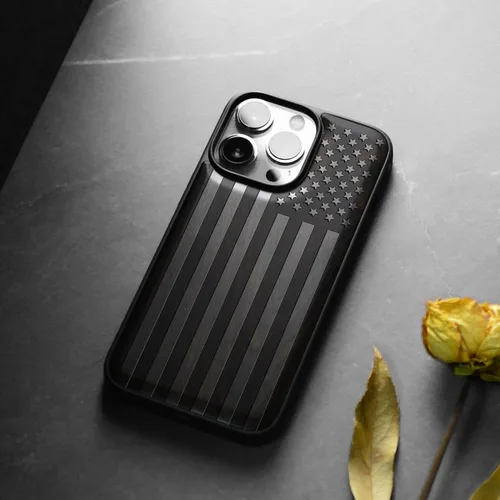 Miniatura 4 de Carveit Funda magnética de madera para iPhone 15 Pro, compatible con cargadores inalámbricos MagSafe, funda de TPU suave negro a prueba de golpes