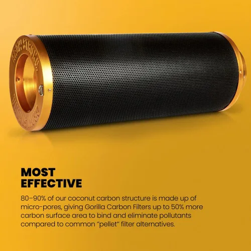 Miniatura 5 de Gorilla - Filtro de carbono – Carbón más fuerte y duradero, para ventilador de conductos en línea, control de olores, hidroponía, tiendas de cultivo