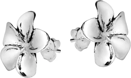 Miniatura 2 de Plumeria Flor 15mm plata de ley 925. Post Earrings
