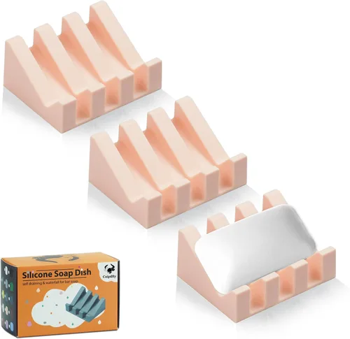 Miniatura 9 de Jabonera Autodrenante con Soporte, Jabonera de Silicona, para Baño, Cocina, Esponjas, Puede Extender la Vida del Jabón, Mantiene las Barras de Jabón