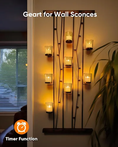Miniatura 2 de Homemory - Paquete de 24 velas votivas LED sin llama con temporizador, luz de té de larga duración, funcionamiento a pila con temporizadores, ciclo