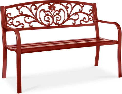Miniatura 14 de Mejor Elección Productos 50 in patio parque banco de jardín patio marco de acero inoxidable muebles al aire porche silla, L, Negro