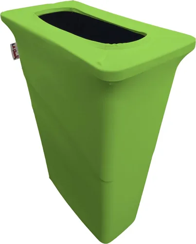 Miniatura 73 de LA Linen Cubierta para cubo de basura ajustable de elastano elástico de 32 galones, cubierta redonda para contenedor de residuos, decoración de Gris