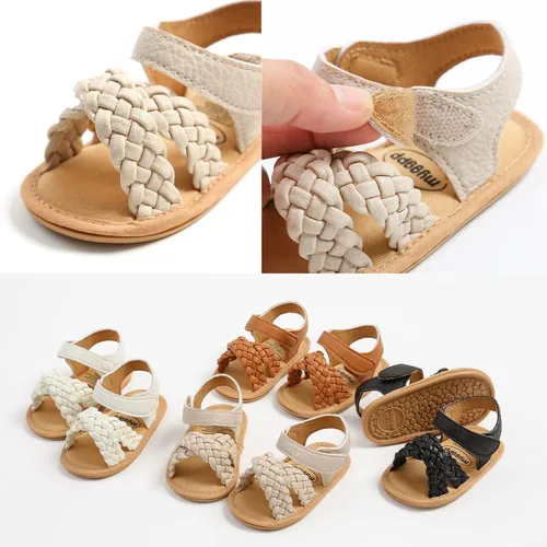 Miniatura 6 de RVROVIC Sandalias de primera calidad para bebés, niños y niñas, suela de goma antideslizante suave, zapatos de verano al aire libre para niños