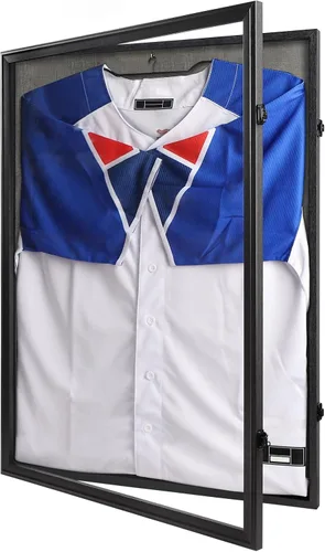 Miniatura 9 de IHEIPYE Marco Expositor de Camisetas con Cerradura, Caja de Sombra Grande para Camisetas Deportivas con Protección UV del 98% Acrílico y Colgador