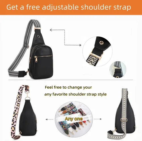 Miniatura 4 de WSRYDLDJ - Bolso bandolera pequeño de cuero para mujer, Negro Bo