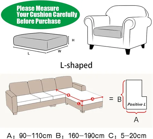 Miniatura 2 de MIPOPS Fundas de cojín de terciopelo elástico para sofá, diván Longue para sala de estar, sillón de esquina, sofá