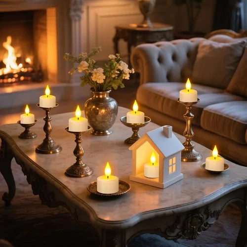 Miniatura 5 de SoulBay Velas de té recargables con control remoto, 12 piezas de velas LED sin llama parpadeantes con temporizador y cable de carga USB, sin