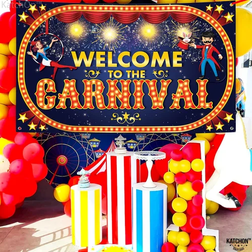 Miniatura 8 de KatchOn, Cartel de bienvenida al carnaval - Xtragrande, 72 x 44 pulgadas, juegos de carnaval, telón de fondo de carnaval para fiesta de cumpleaños