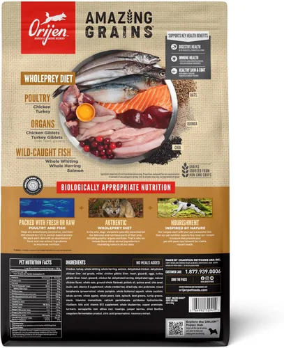 Miniatura 2 de ORIJEN Amazing Grains - Comida seca para perros con alto contenido de proteínas, receta para cachorros, bolsa de 4 libras