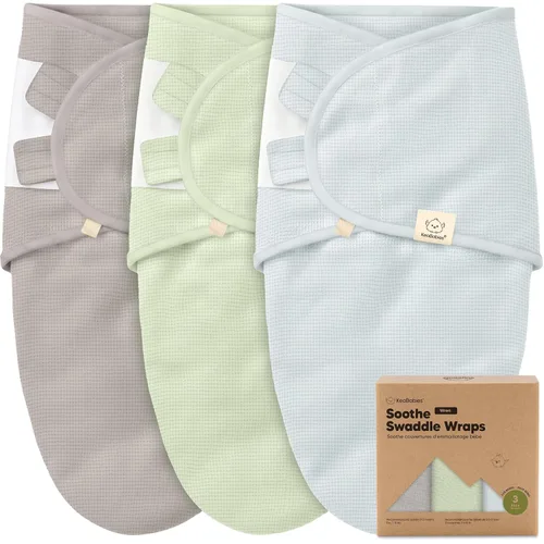 Miniatura 10 de Paquete de 3 pañales orgánicos para recién nacidos, sacos de dormir para bebés de 0 a 3 meses, manta para bebé, manta portátil para recién nacidos