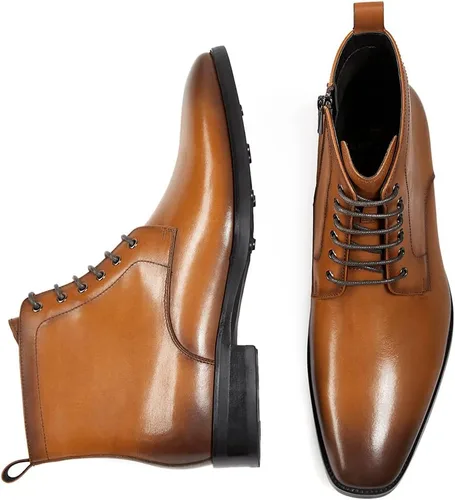Miniatura 5 de GIFENNSE Botas Chukka para hombre, botas de vestir para hombre, botas de cuero Oxford, botas Chelsea famales para hombre