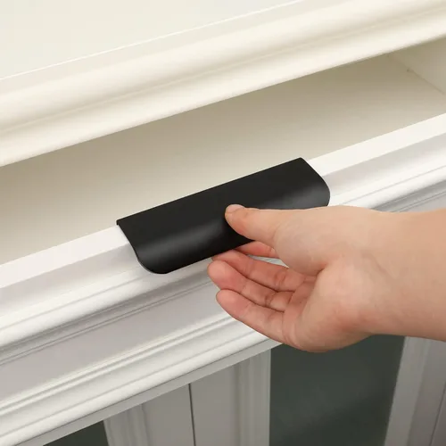 Miniatura 4 de Goldenwarm Paquete de 6 manijas de gabinete de cocina de 3 pulgadas, tiradores negros para armarios, tiradores de borde, accesorios de cocina negros