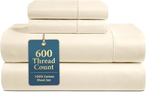Miniatura 9 de LANE LINEN Juego de sábanas tamaño King – Sábanas de 600 hilos 100% algodón de fibra larga, naturalmente frescas y duraderas para el uso diario, 01