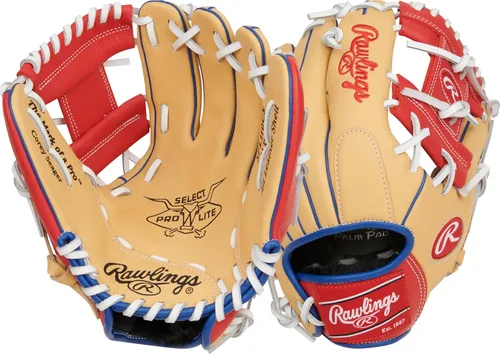 Miniatura 9 de Rawlings Guante de béisbol juvenil Select PRO LITE Modelos Pro Player Tamaños 10.5 a 12.25 pulgadas Múltiples estilos Kris Bryant Camello