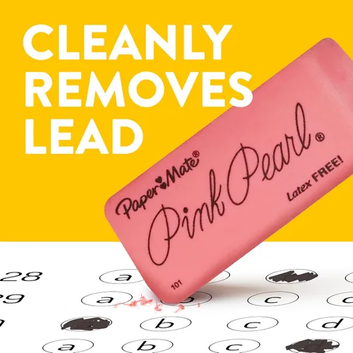 Miniatura 4 de Borradores Paper Mate Pink Pearl, Grandes, Perfectos para Estudiantes y Artistas, Paquete de 36 (432 Unidades en Total)