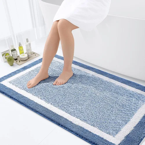 Miniatura 95 de OLANLY Alfombras de baño 24x16, tapete de baño de microfibra extra suave y absorbente, antideslizante, lavable a máquina, alfombra de baño esponjosa