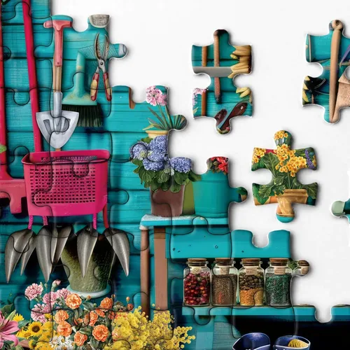 Miniatura 4 de Rompecabezas de jardín de plantas de flores de 1000 piezas para adultos, rompecabezas de jardín natural de primavera, rompecabezas de cabina
