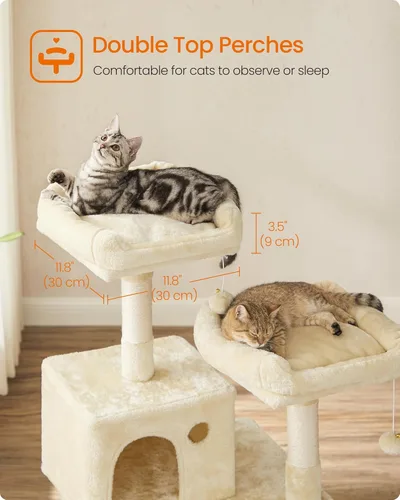 Miniatura 4 de Feandrea - Árbol para gatos, torre para gatos de 55.8 pulgadas, condominio de felpa de varios niveles con 11 postes rascadores, 2 perchas, hamaca