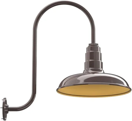 Miniatura 57 de Steel Lighting Co. Topanga - Luz de granero Montaje en pared al aire libre Domo de 14 pulgadas Cuello de cisne de 11 pulgadas Luz de garaje