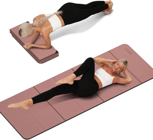 Miniatura 9 de Foldable Yoga Mat Extra Thick 0.32 Inches(8mm) SGS-certified, odorless POE. Non-slip surface & no curling edges. Great for yoga, Pilates & home