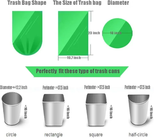 Miniatura 3 de Bolsas de basura biodegradables de 4 a 6 galones, 100 unidades, extra gruesas pequeñas bolsas de basura para reciclaje para cocina, baño, patio