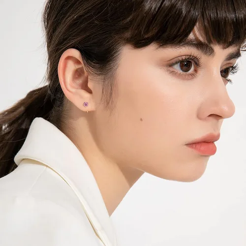 Miniatura 2 de Aretes pequeños de plata de ley 925 para mujer
