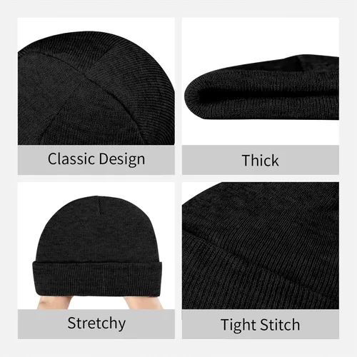 Miniatura 4 de Gorro de punto holgado con diseño de calavera y diseño de bandera canadiense, gorro de invierno