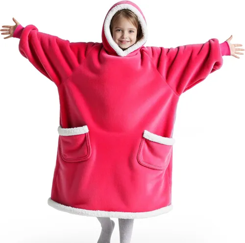 Miniatura 44 de Bedsure Manta con Capucha, Manta Portátil con Capucha como Regalos para Mamá, Regalos de Cumpleaños para Mujeres, Niños y Adolescentes, Sudadera