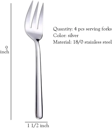 Miniatura 3 de Platos para servir, tenedores de acero inoxidable, utensilios de 9 pulgadas, para pasteles, mantequilla, pastelería, servidores