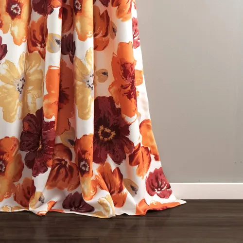 Miniatura 4 de Lush Decor Leah - Juego de 2 paneles de cortinas para oscurecer la habitación, 84 x 52 pulgadas, rojo/naranja