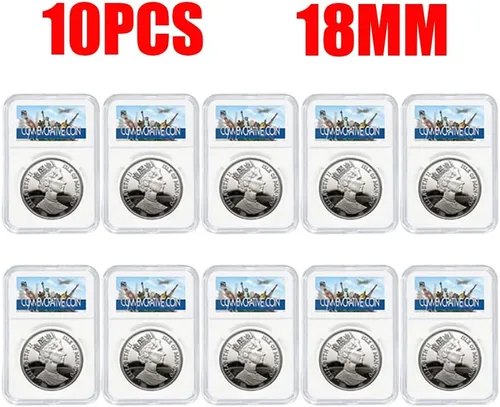 Miniatura 3 de Paquete de 10 soportes protectores de monedas de 0.709 in para caja de colección de grado NGC PCGS