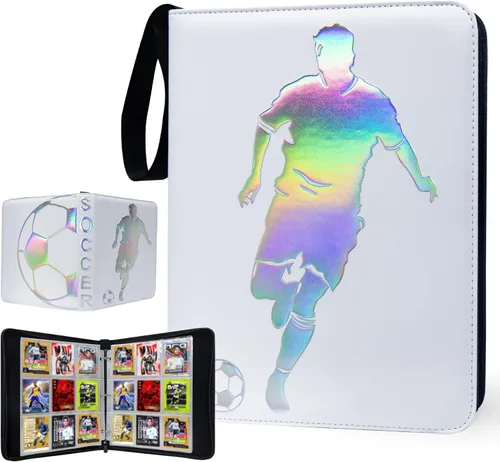Miniatura 26 de Carpeta de tarjetas de fútbol de 400 bolsillos para tarjetas de fútbol 2025 2026, bolsa de almacenamiento portátil impermeable con fundas extraíbles