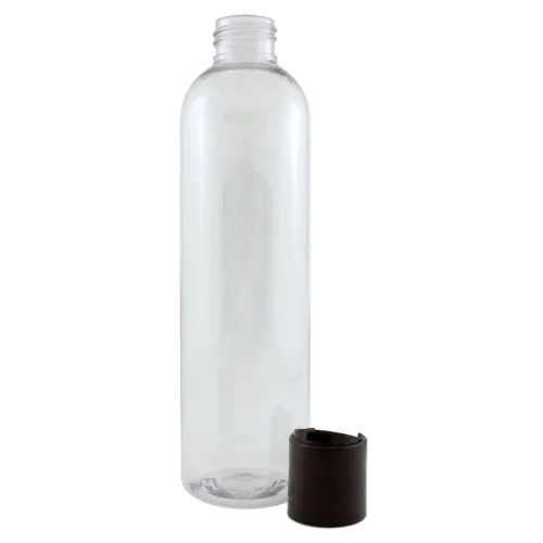 Botella de plástico transparente de 8 fl oz con tapa dispensadora (individual)
