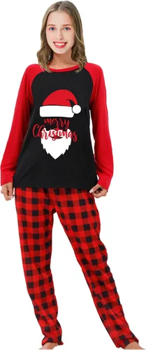 Miniatura 2 de Boboking Pijamas de Navidad para parejas, ropa de dormir suave de 2 piezas para mujeres y hombres