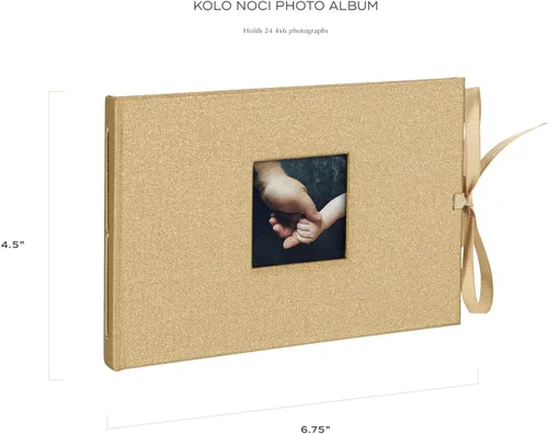 Miniatura 2 de Álbum de fotos pequeño Kolo Noci de 4x6, con capacidad para 24 fotos, ideal para bodas y libros de bebé, dorado