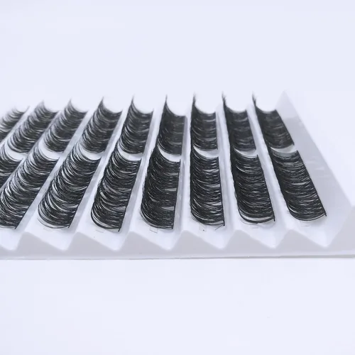 Miniatura 7 de 80 racimos de pestañas en racimo de 0.315-0.630 in, extensiones de pestañas individuales de aspecto natural, pestañas rizadas en D, extensiones