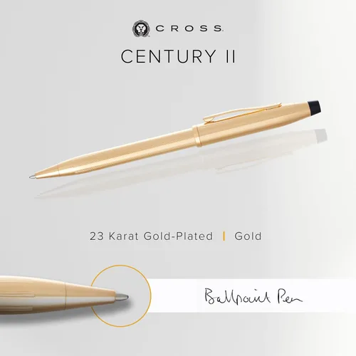 Miniatura 57 de Cross Century II - Bolígrafo de punta Selectip, lacado negro con detalles chapados en oro de 23 quilates